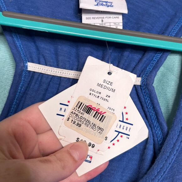 Campus Lifestyle NWT MLB LA Dodgers Blue Racerback Tank Top Medium - Picture 4 of 8